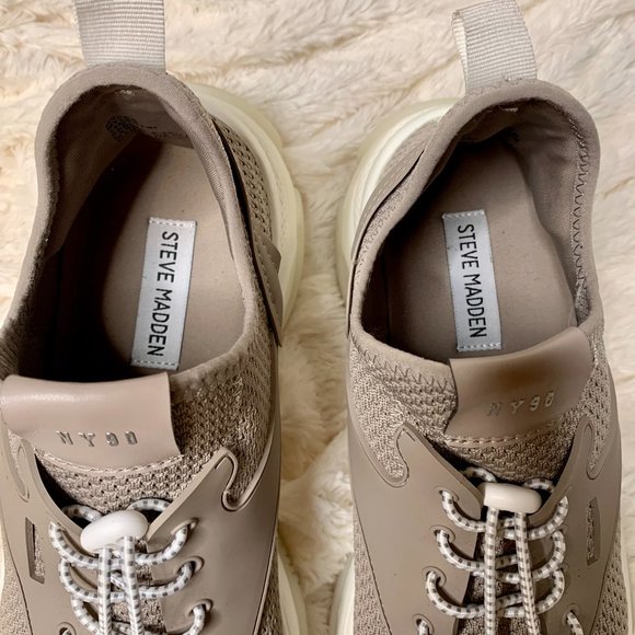 Steve Madden Myles Taupe Chunky Sneakers Comfortable Neutral Athletic Shoes 11M - Picture 9 of 10